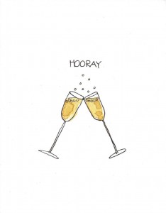 HOORAY - Champagne Glasses card front
